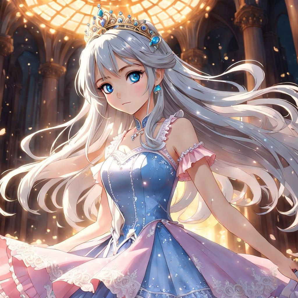 Anime Princess Girl in Realism Style