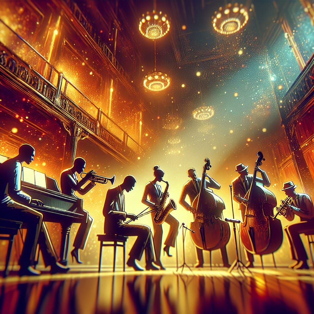 Animated Jazz Session in Maximalist Style