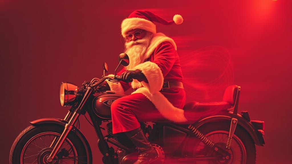 Gigeresque Dark Cabaret Christmas Motorcycle Portrait