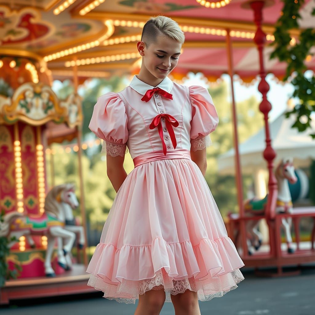 Dashing Gentleman in Whimsical Amusement Park Attire