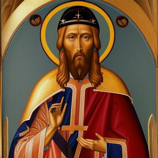 Jesus in Medieval Illuminated Manuscript Style