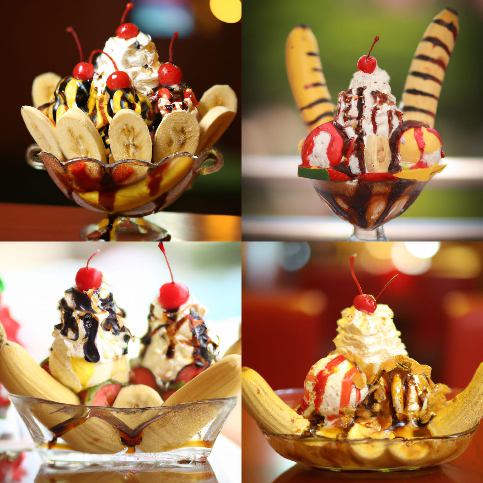 Banana split sundae