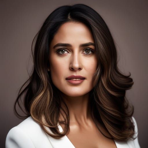 Photorealistic Portrait of Salma Hayek in Natural Lighting