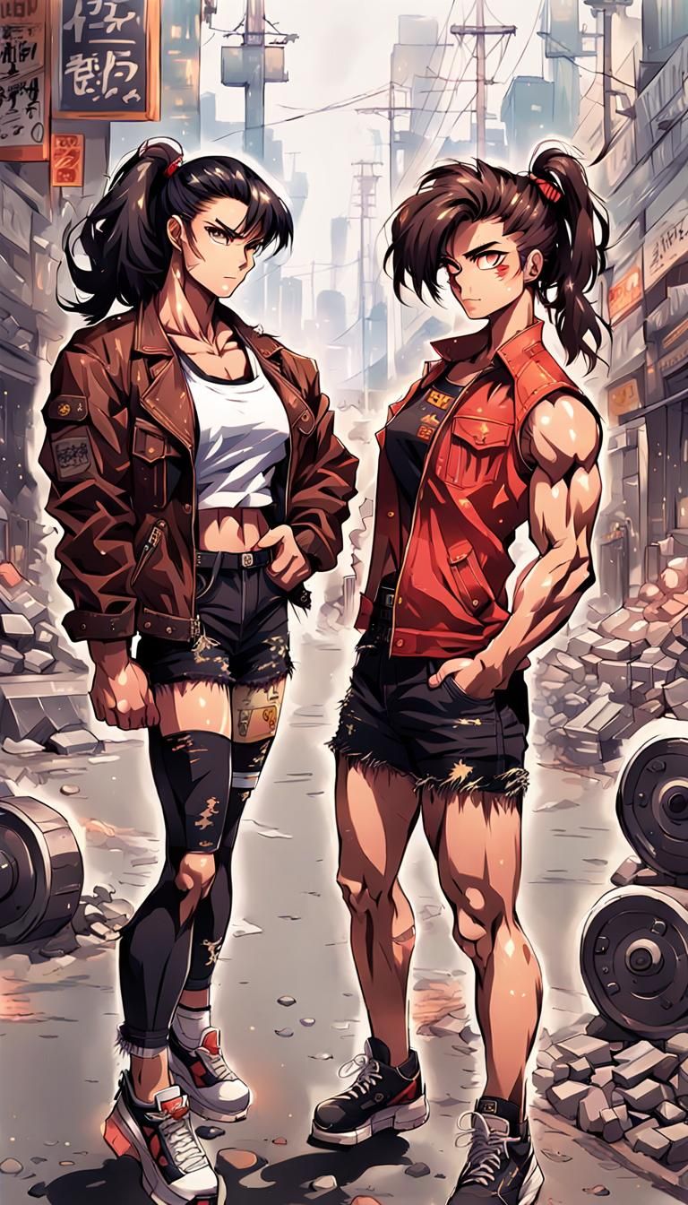 Anime Bodybuilders as Streets of Rage Characters