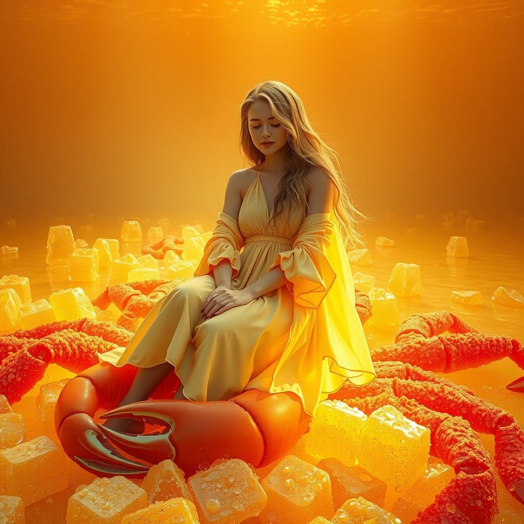 Gummy Crab Rider in Surreal Soda Sea