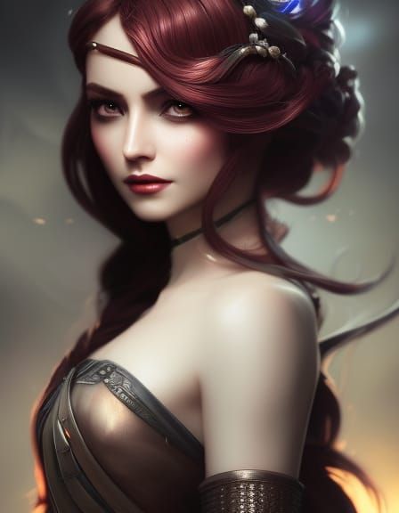 Ornate Fantasy Character Portrait in Digital Art Style