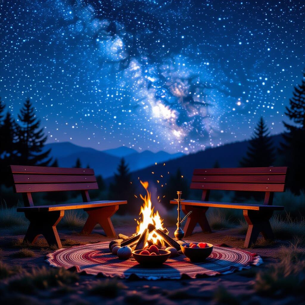 Campfire Under the Stars: Evoking Warmth and Intimacy