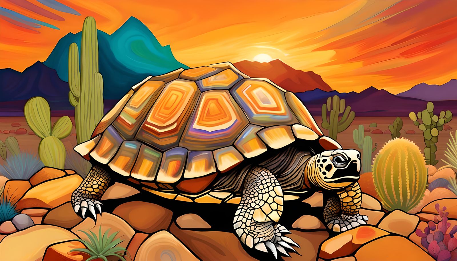 Wise World Turtle in Mojave Desert