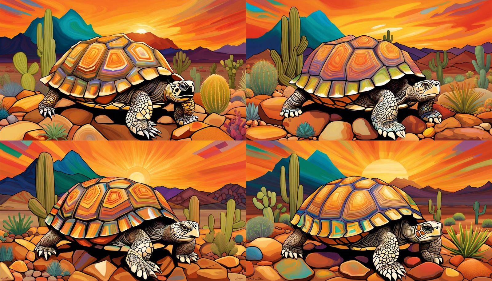 Mojave Desert World Turtle with Jasper Scales