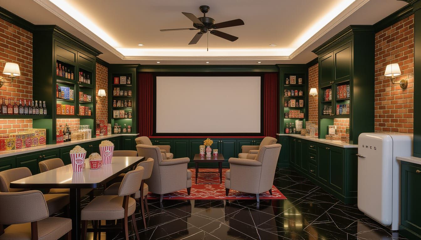Victorian Movie Room with Vintage Decor
