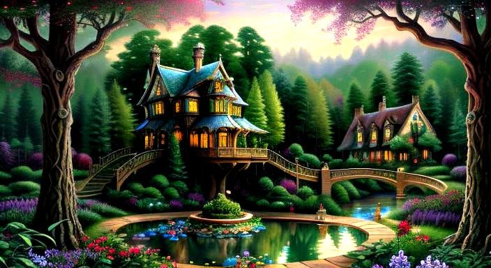 Enchanted Treehouses: Art Deco Meets Art Nouveau