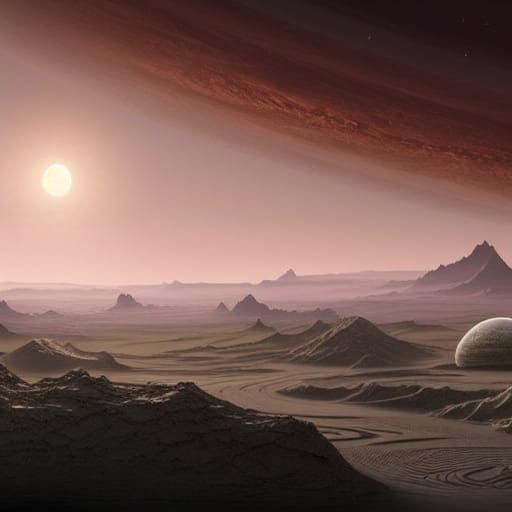 Detailed Exoplanet Landscape Art