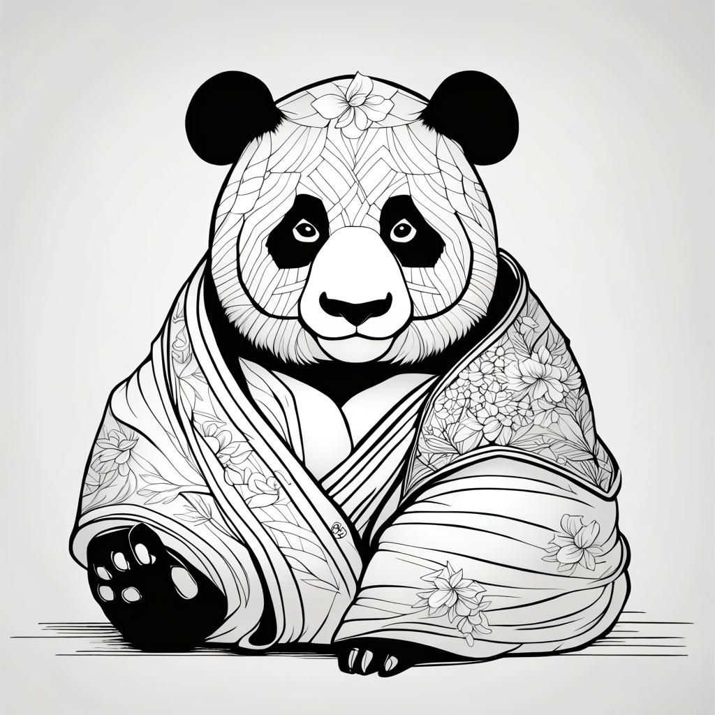 Panda line art