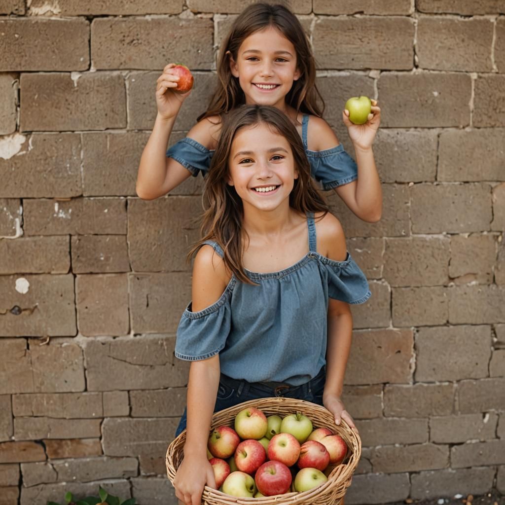 Girl with Apples: Candid Portrait in Natural Style