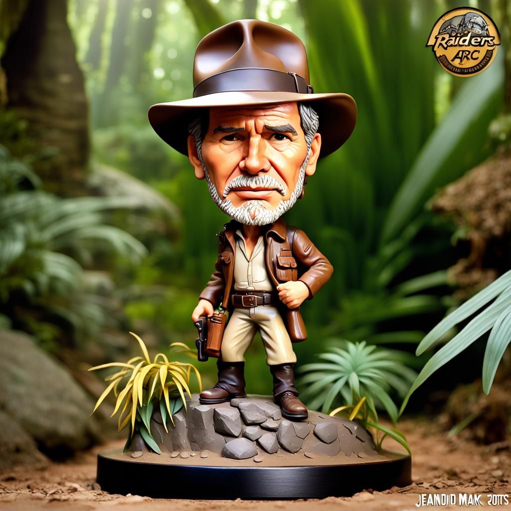Indiana Jones Bobblehead in Jungle Scene