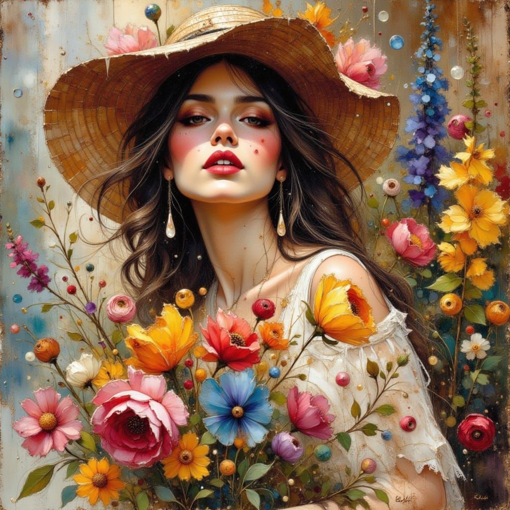 London Flower Seller: Impressionist Oil Portrait