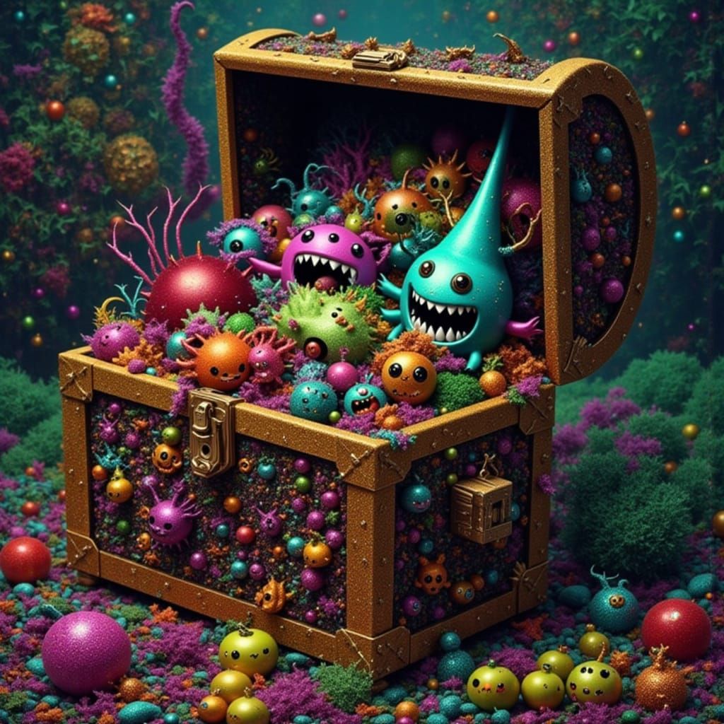 Doodle Art: Glitter Gore Treasure Chest