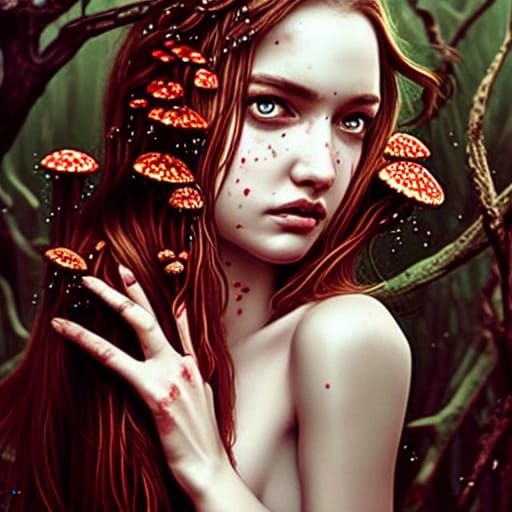 Psychedelic Goddess Portrait with Dynamic Lighting