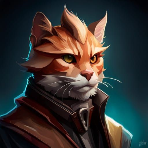 Star Wars Tabby Cat Bounty Hunter Portrait