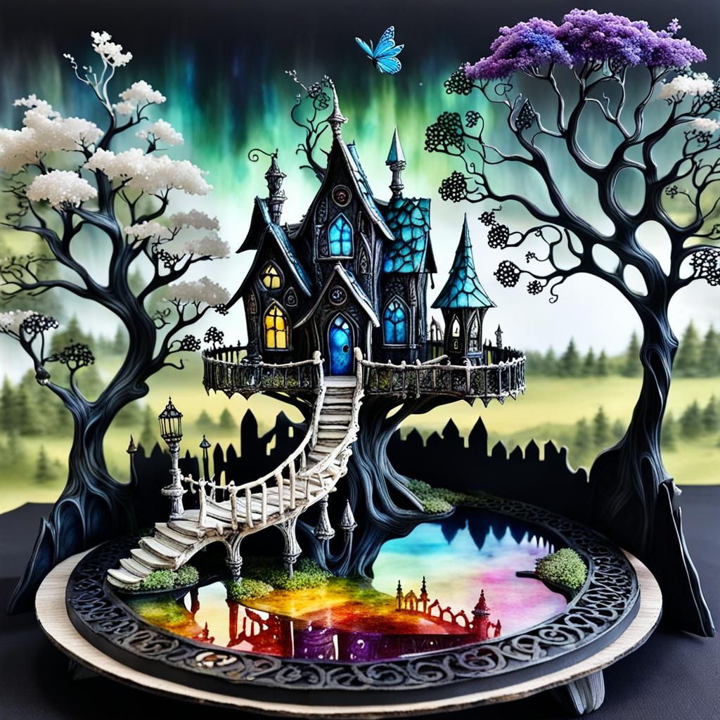 Gothic Fairy Treehouse Made of Bone