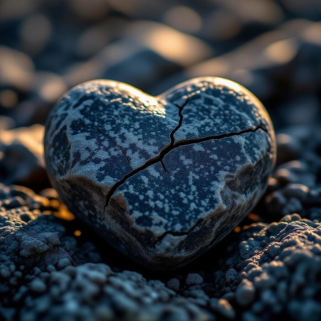 Realistic Heart-Shaped Rock in Nature Photography