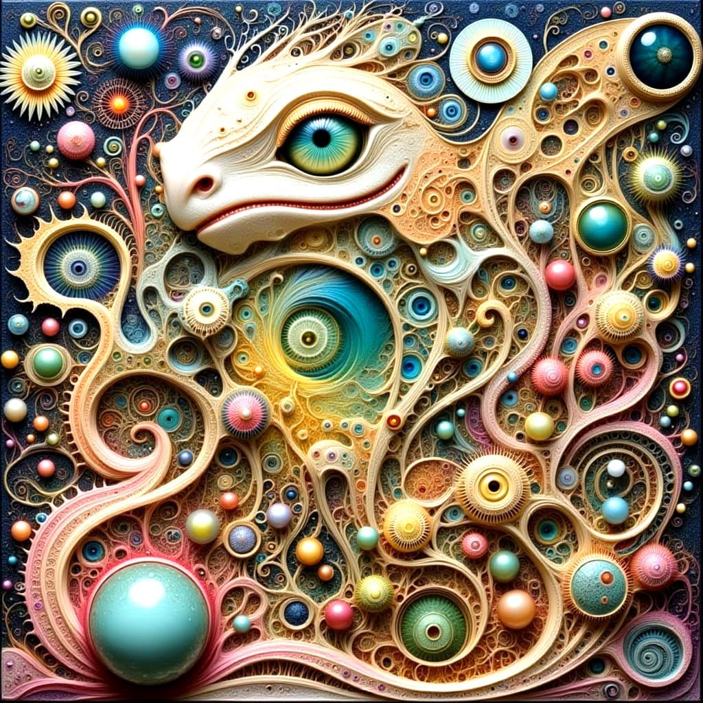 Exquisite Fractal Beast in a Surreal Pink Dreamscape