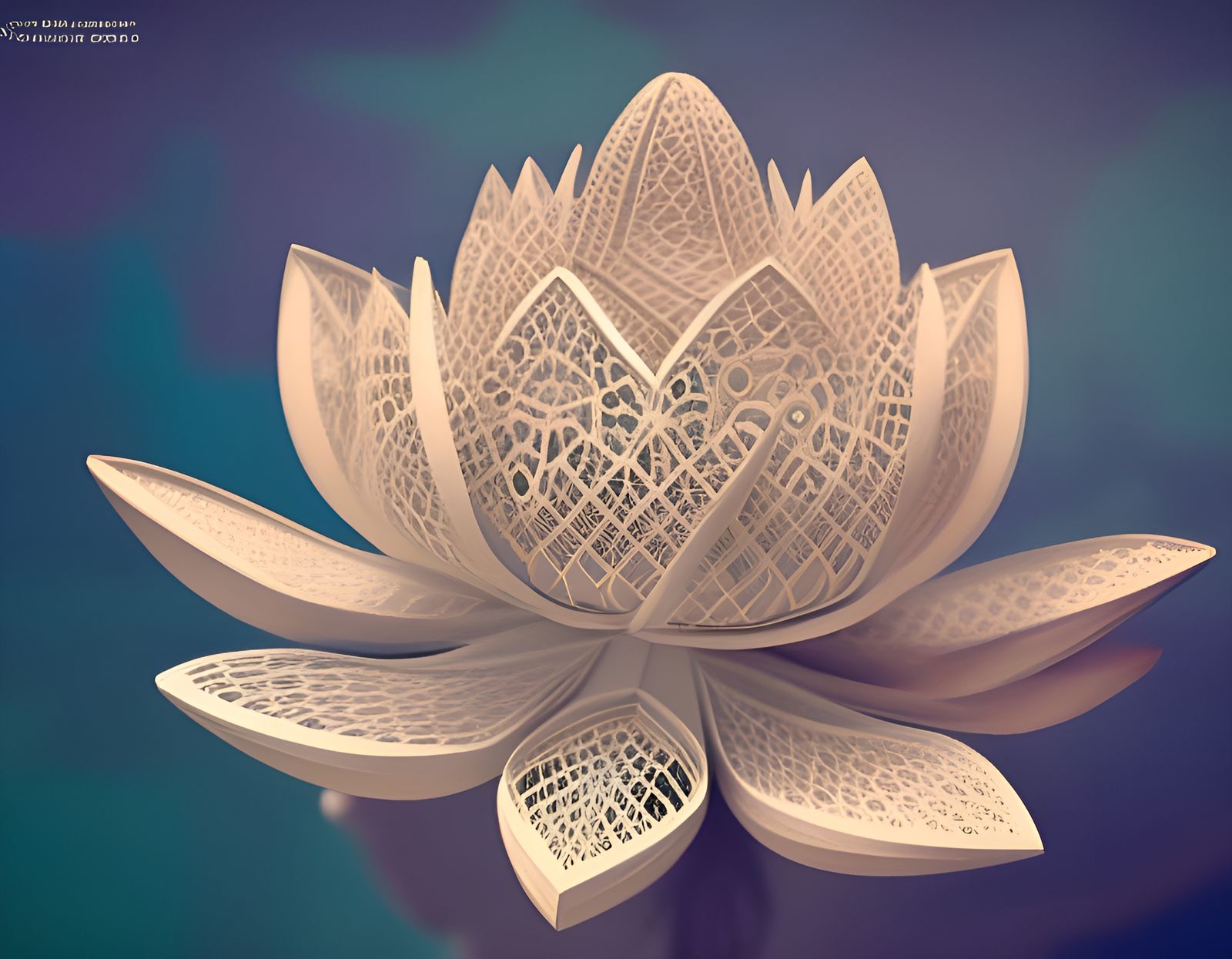 Detailed Paper Lace Lotus Sculpture