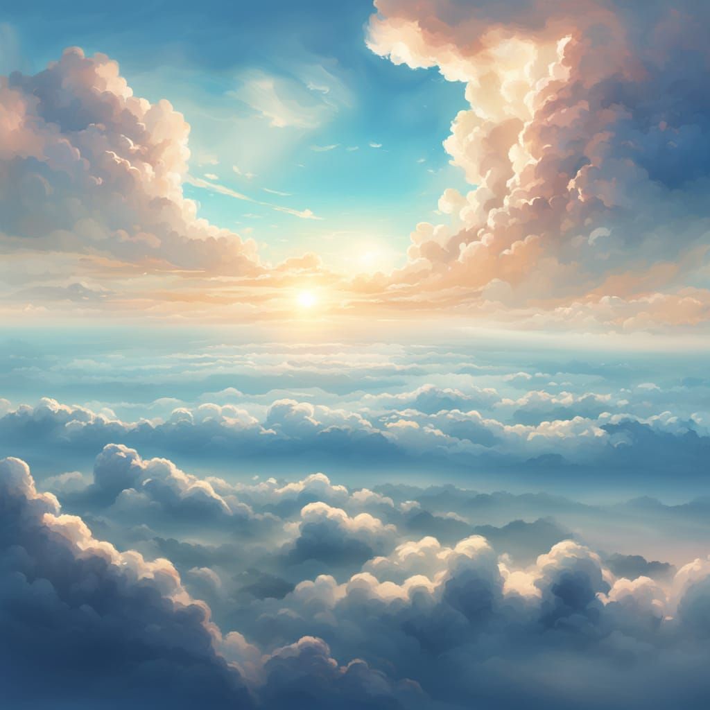 Vast Blue Sky with Ethereal Clouds