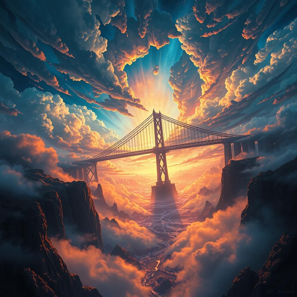 Mystical Bridge Between Worlds: A Digital Matte Painting