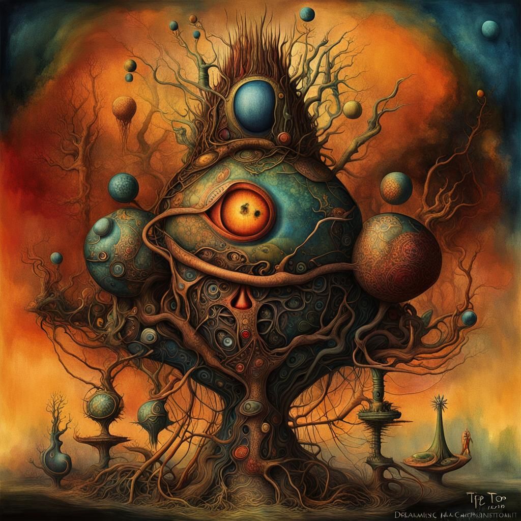 Surreal Biometric Dreamscape in Watercolor