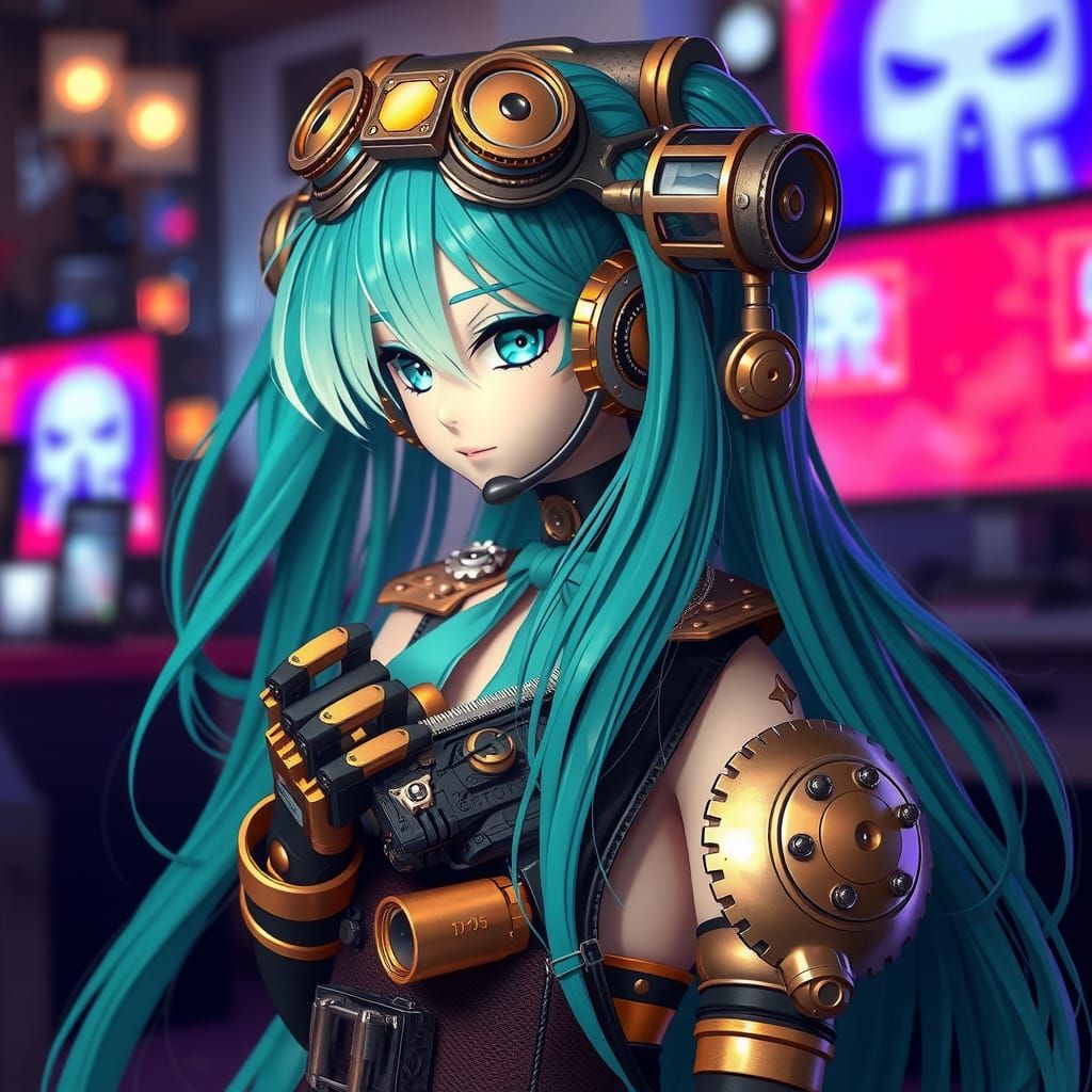 Steampunk Android Sings in Brass Era