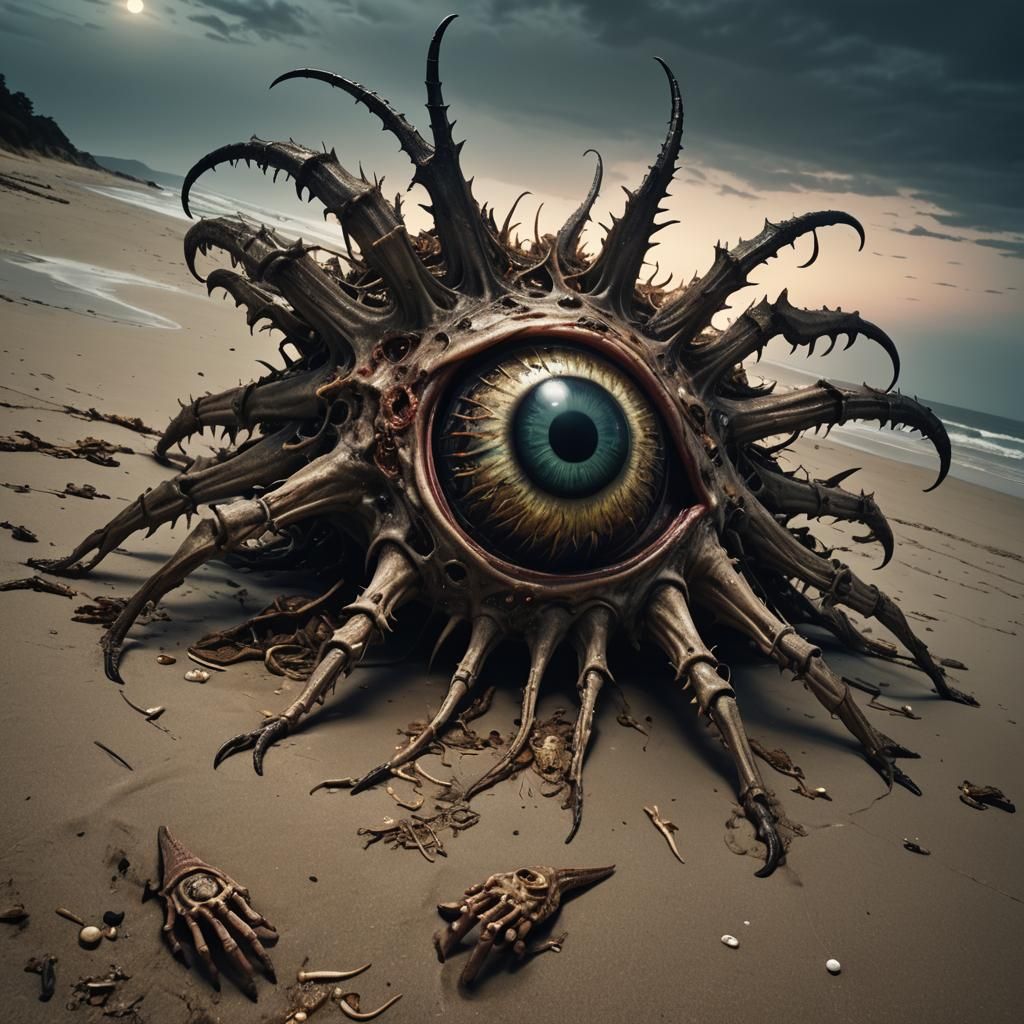 Lovecraftian Horror: Human Transforms on a Beach