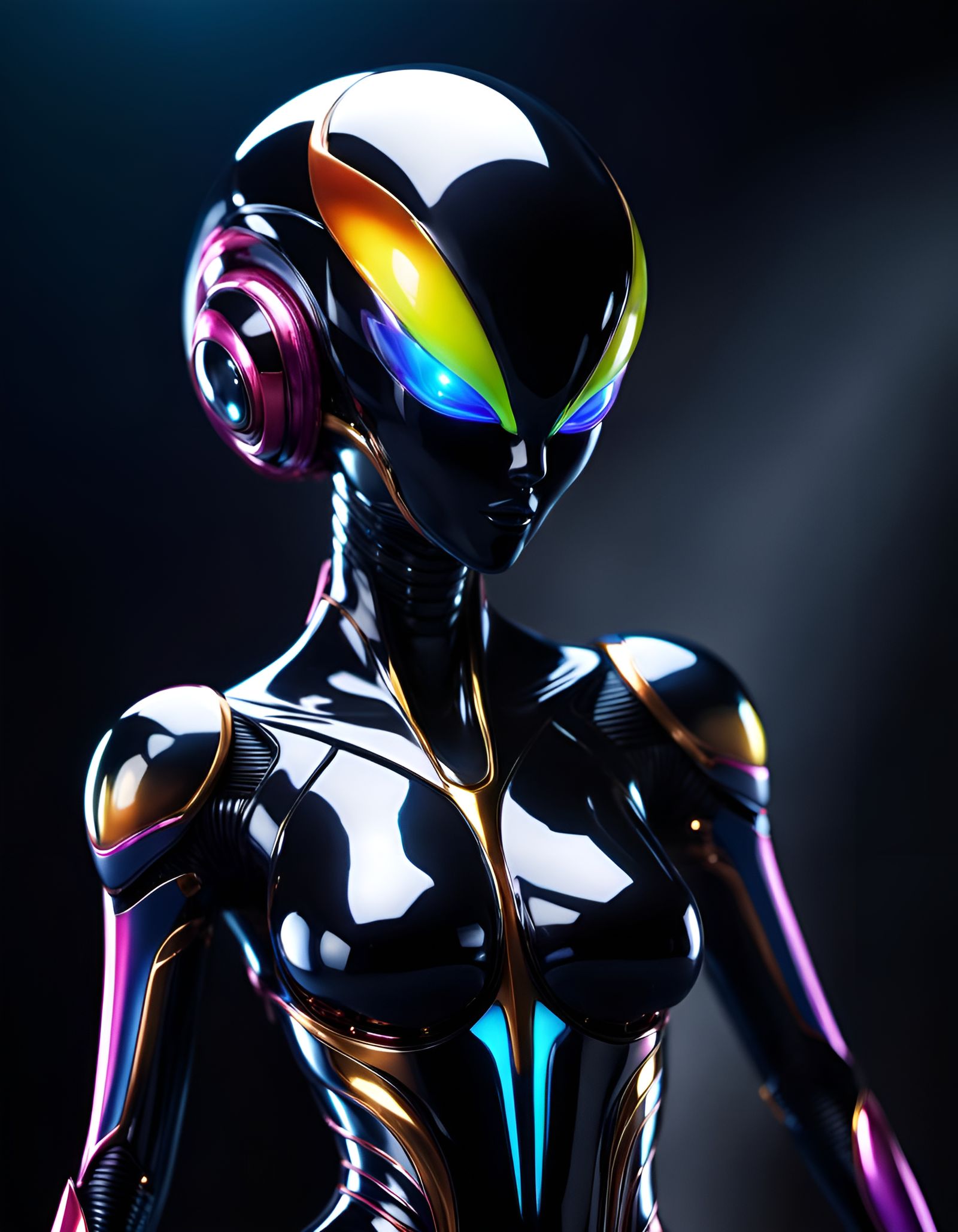 Anime Alien Princess Android in Manga Style