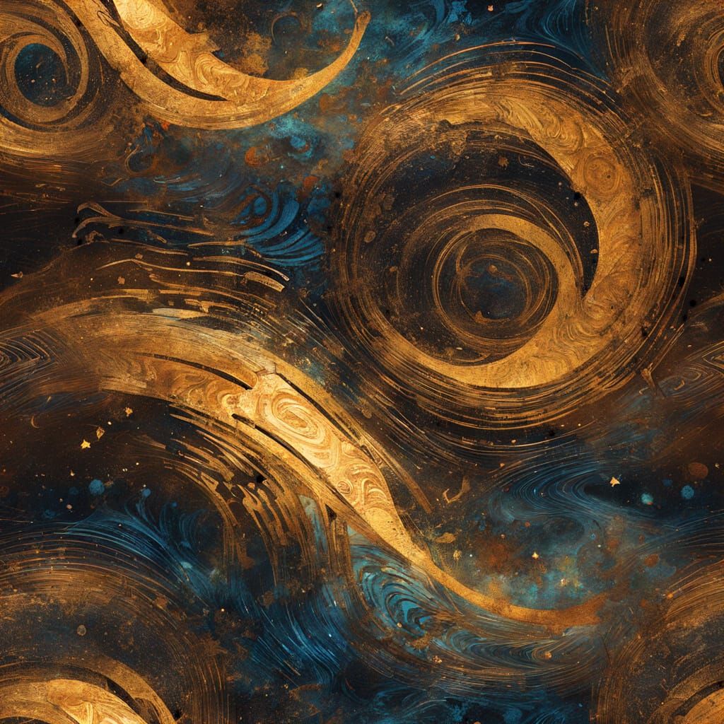 Klimt-esque Lovers in Psychedelic Light Vortex