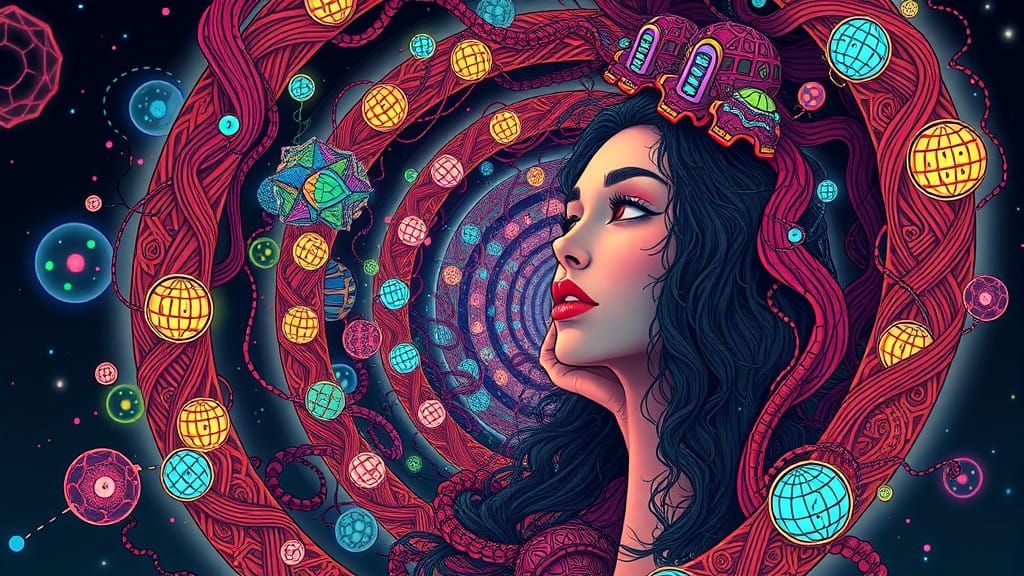 Surreal Goddess in Bioluminescent Dreamscapes