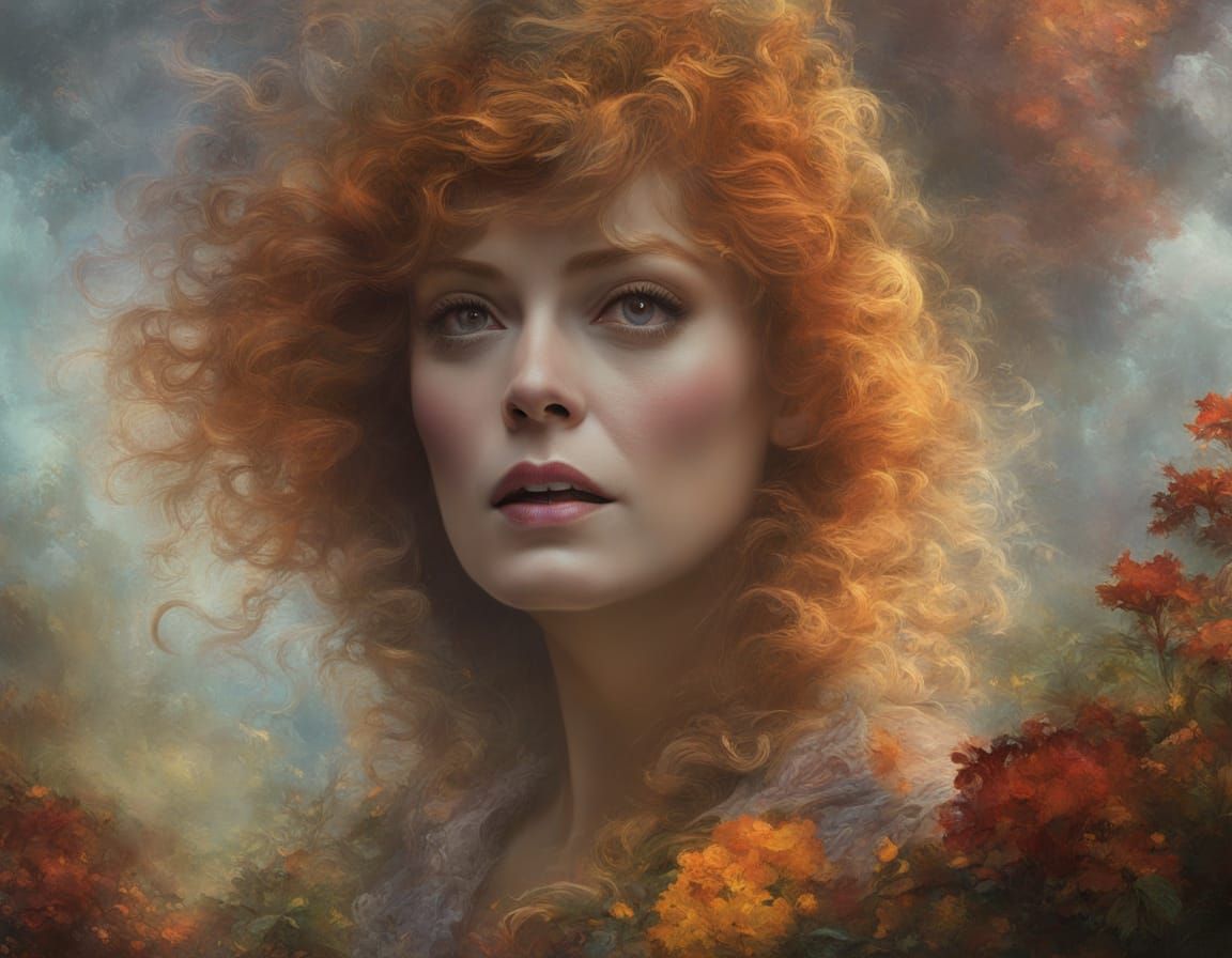 Susan Sarandon Portrait in Hyperrealistic Ethereal Style