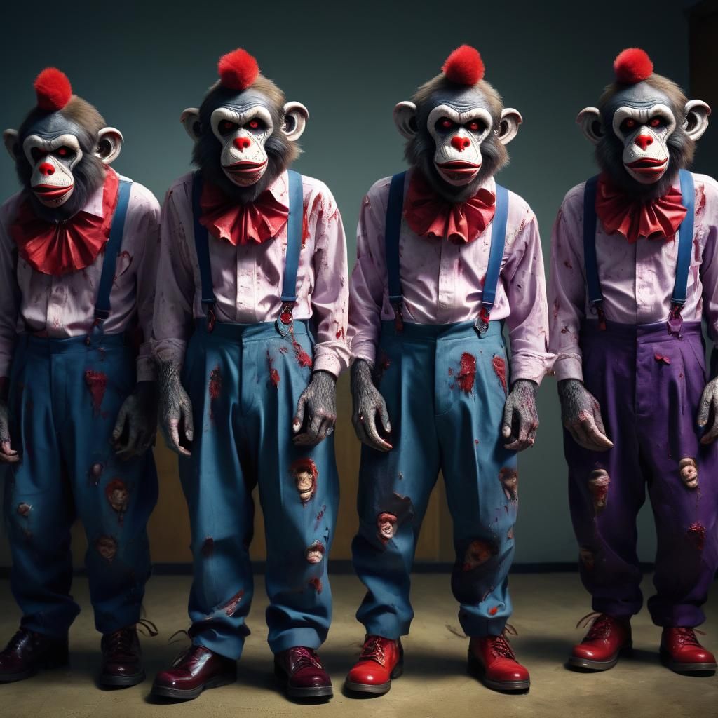 Zombie Monkey Clowns: A Surreal Pop Art Lineup