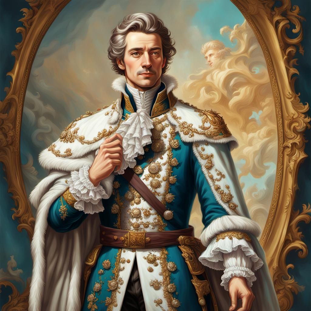 Rococo German Prince Portrait in Hyperrealistic Style