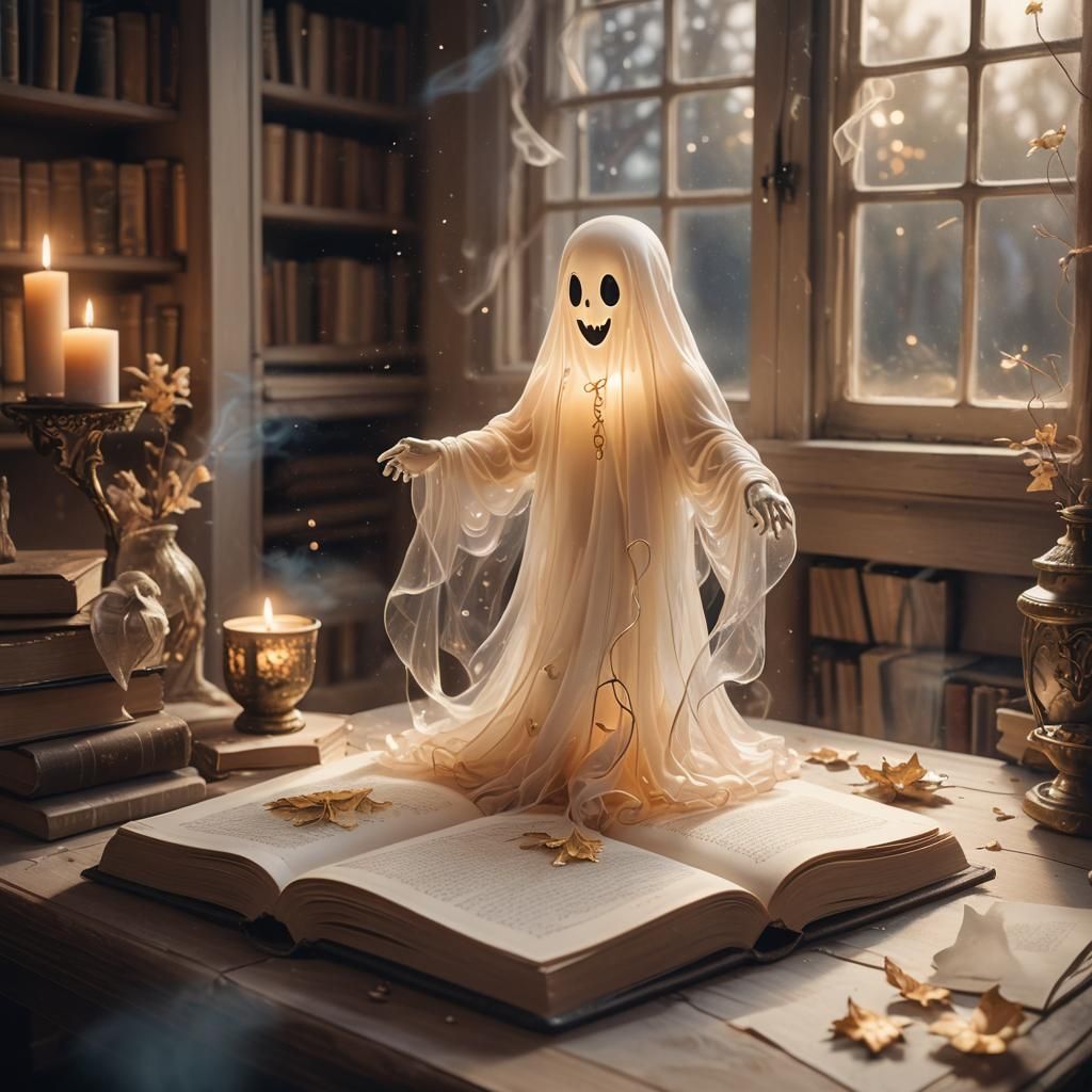Ghostly Apparition Emerges from Fairytale Book