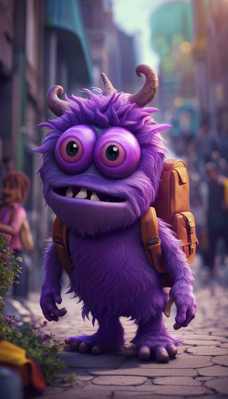 Purple Monster's First Day of School