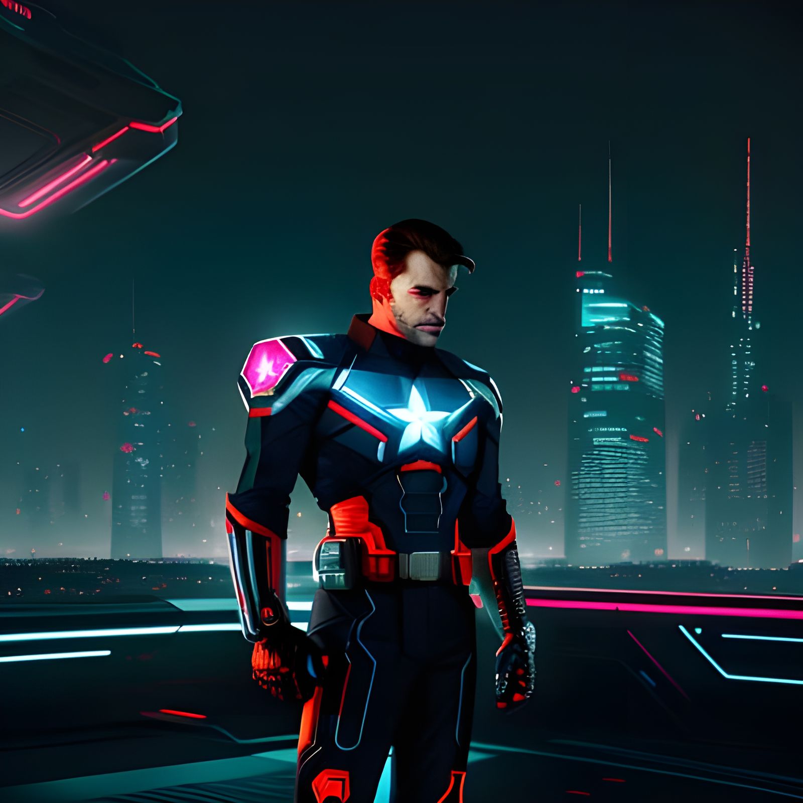 Captain America in Futuristic Armor