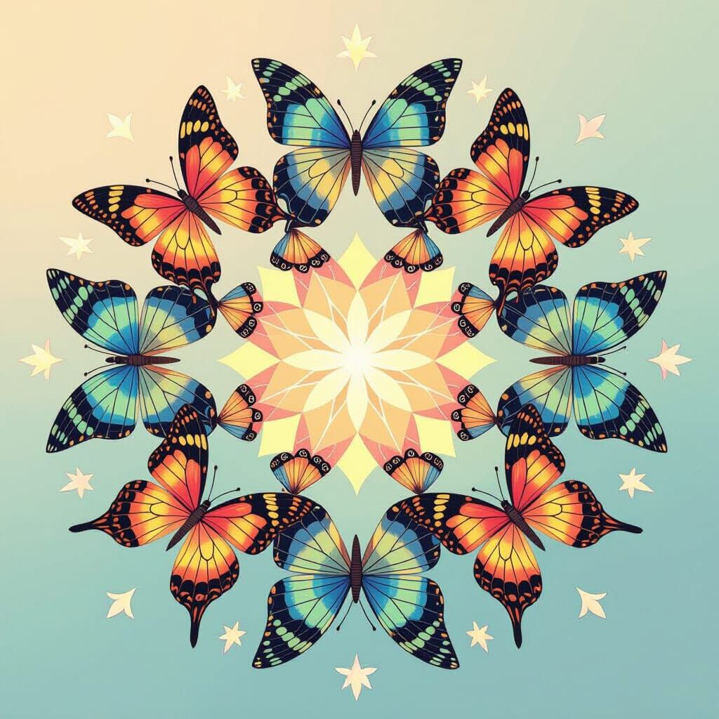 Kaleidoscope of Butterflies in Symmetrical Dance