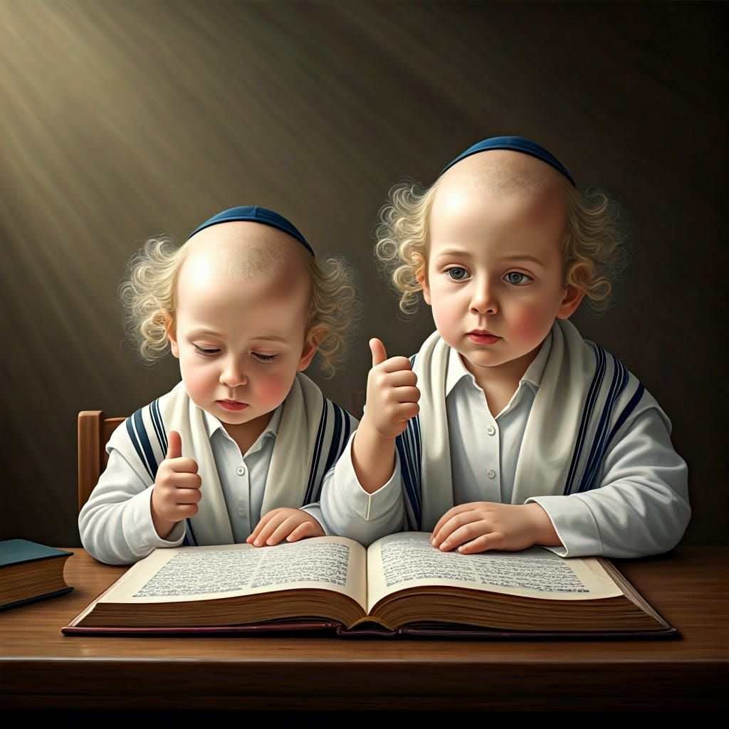 Mystical Hasidic Sages Study the Gemara in Jerusalem