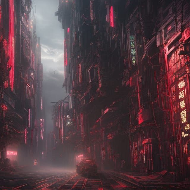 Cyberpunk the Crimson night
