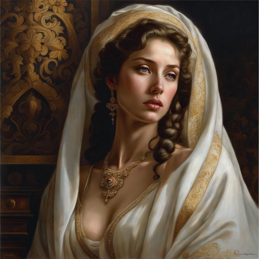 Classical Portrait in Oil Painting Style