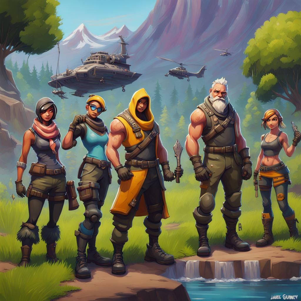 Fortnite OG Skins as Oil Painting