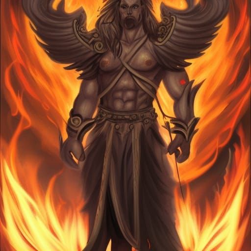Detailed Fire Elemental Lord of Fire