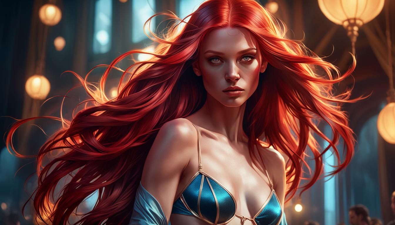Redhead Model Portrait in Dynamic Lighting