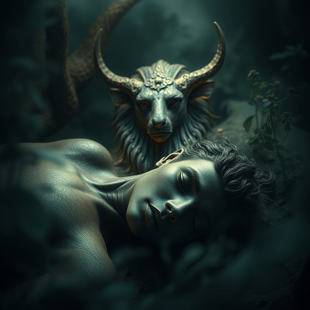 Majestic Being Lies Serene in Hyperrealistic Detail