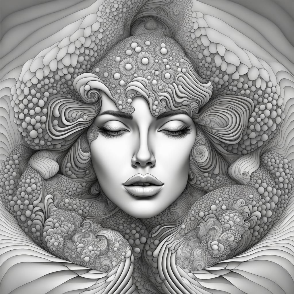 Psychedelic Women: Abstract Vector Fractal Art